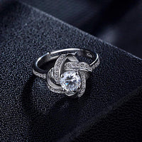 Mahi Floral Finger Ring with Crystal