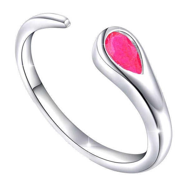 Mahi Glorious Solitaire Pink Ruby Open Wrap Adjustable Finger Ring