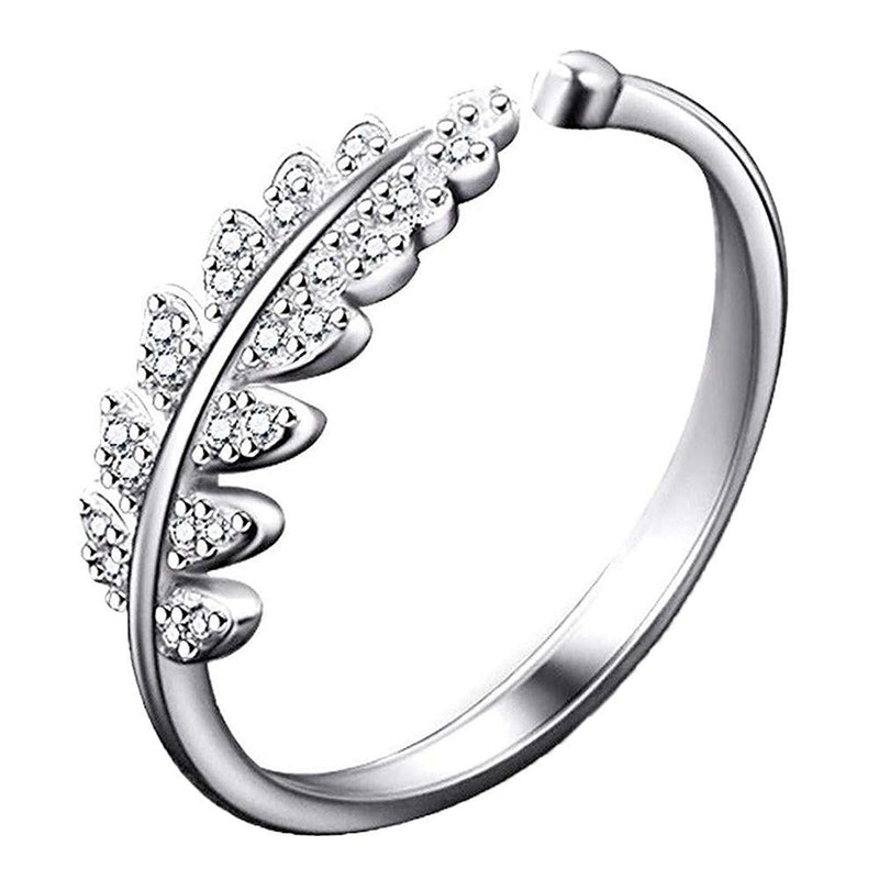 Bhavi Jewels Silver Plated Austrian Stone Adjustable Ring