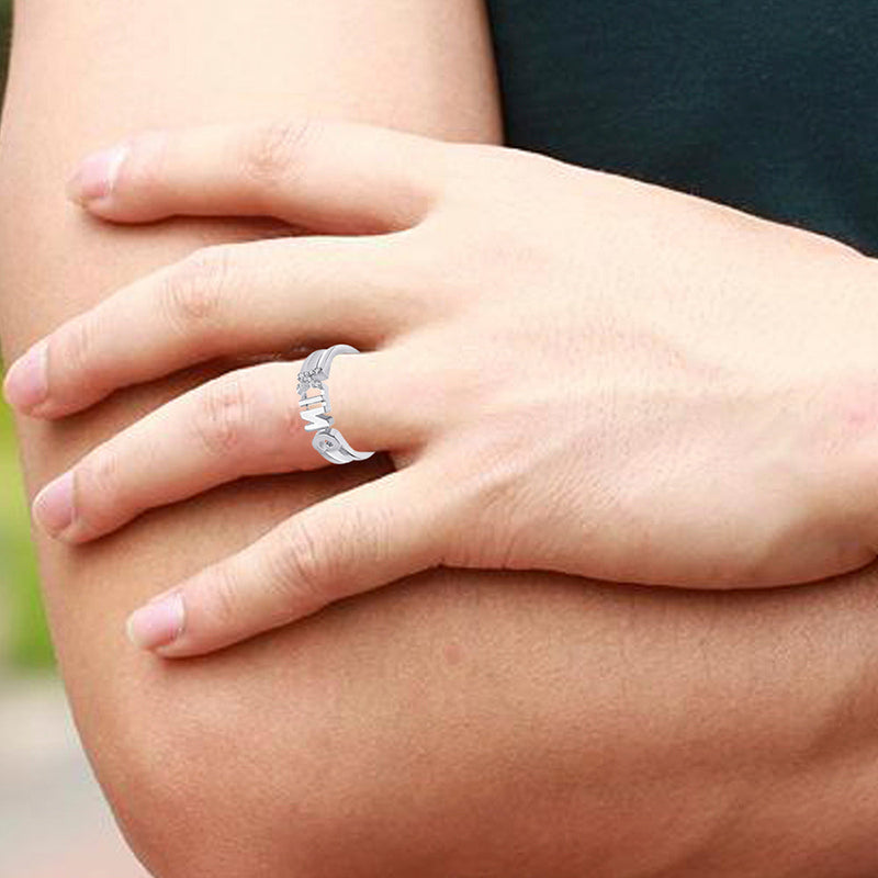 Mahi Valentine Special King Adjustable Finger Ring for Men with Crystals (FR1103142R)