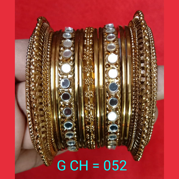 Shree Asha Bangles Gold Plated Pack Of 12 Bangles Set - G CH = 052