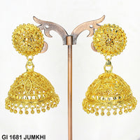 Mahavir Gold Plated Jhumki Earrings