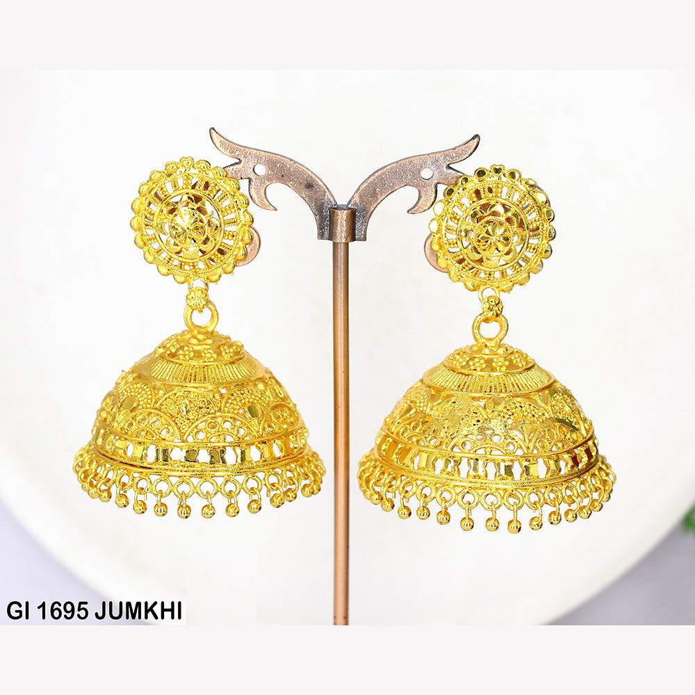 Mahavir Gold Plated Jhumki Earrings
