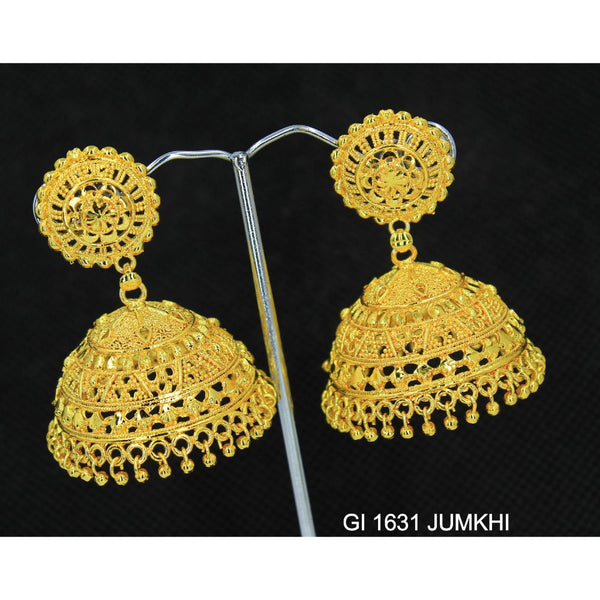 Mahavir Gold Plated Jhumki Earrings  - GI Jumkhi 1631