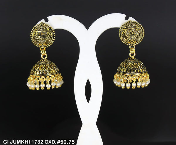 Mahavir Gold Plated Jhumki Earrings  - GI Jumkhi 1732