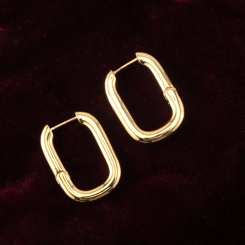 Nipura Golden Bold Chain Loop Hoops