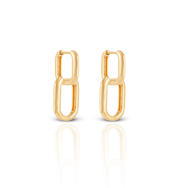 Nipura Gold Chained Dangling Hoops