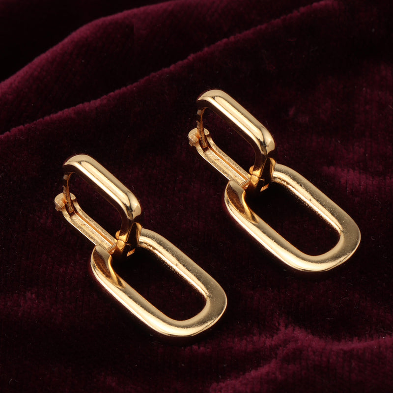 Nipura Golden Chained Dangling Hoops