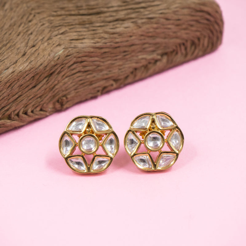 Nipura Golden Reeva Polki Earrings