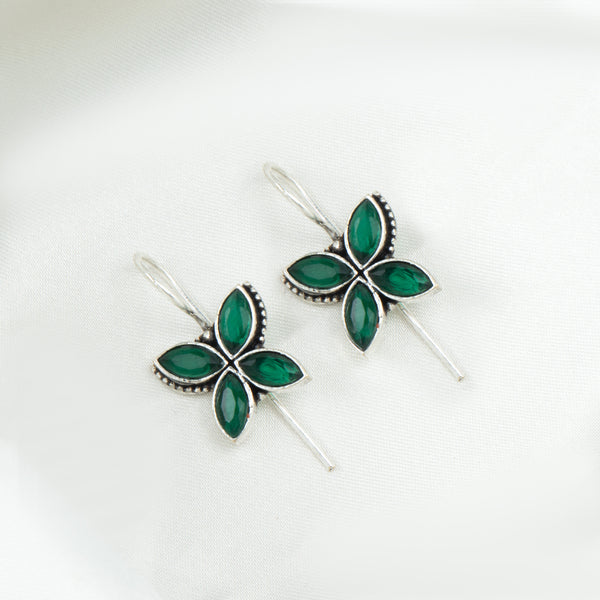 Nipura Green Pankhuri Drop Earrings