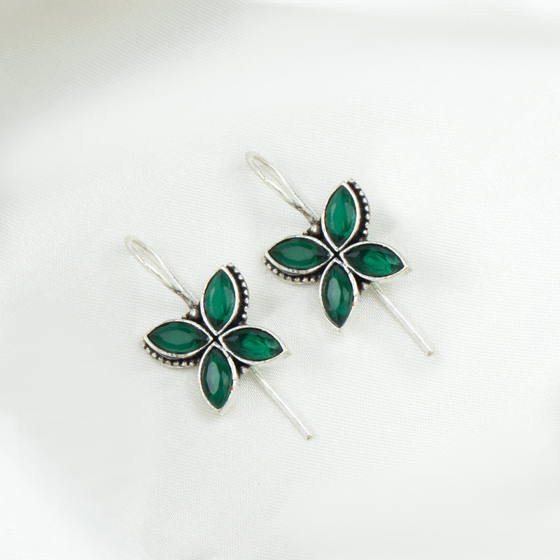 Nipura Green Pankhuri Drop Earrings