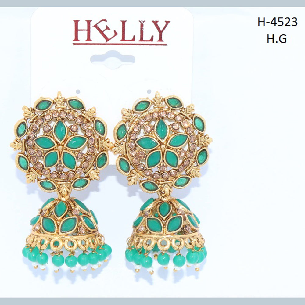 Corbeda Fashion Gold plated Assorted Color Jhumki Earrings