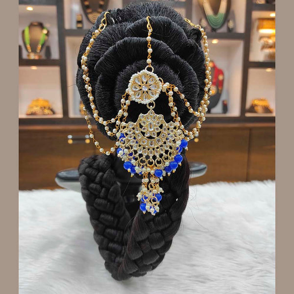 Heera Jewellers Gold Plated Kundan Bollywood Style Hair Juda Jewellery