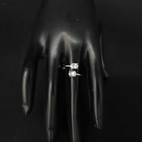 Heera Jewellers Silver Plated Crystal Stone Adjustable Ring