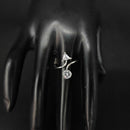Heera Jewellers Silver Plated Crystal Stone Adjustable Ring