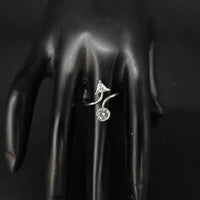 Heera Jewellers Silver Plated Crystal Stone Adjustable Ring