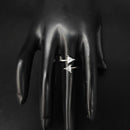 Heera Jewellers Silver Plated Crystal Stone Triangle Shape Adjustable Ring