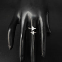 Heera Jewellers Silver Plated Crystal Stone Triangle Shape Adjustable Ring