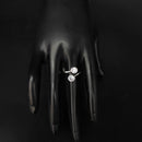 Heera Jewellers Silver Plated Crystal Stone Round Shape Adjustable Ring