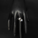 Heera Jewellers Silver Plated Crystal Stone Diamond Shape Ring