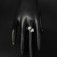 Heera Jewellers Silver Plated Crystal Stone Diamond Shape Ring