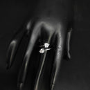 Heera Jewellers Silver Plated Crystal Stone Heart Shape Adjustable Ring