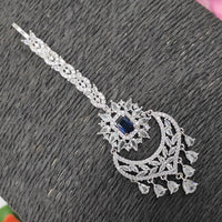 Heera Jewellers Silver Plated American Diamond Stylish Maangtikka