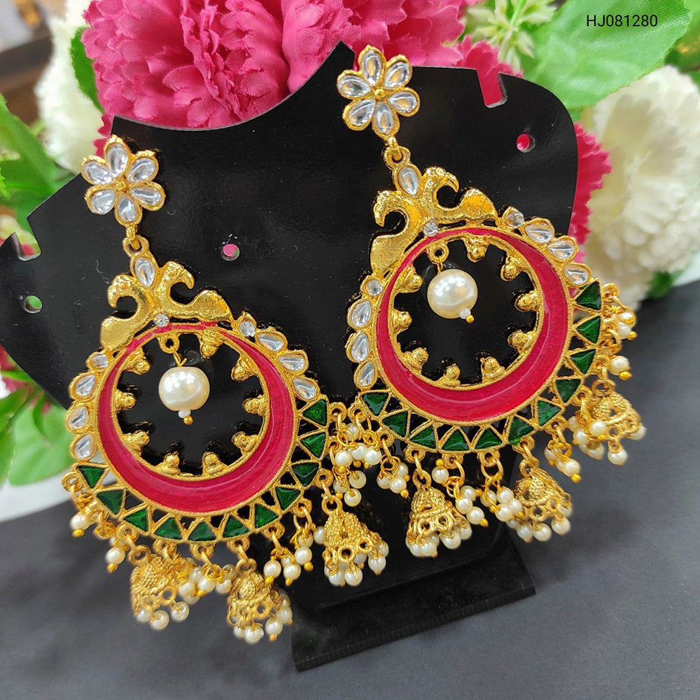 Heera Jewellers Meenakari & Kundan Dangler Earrings