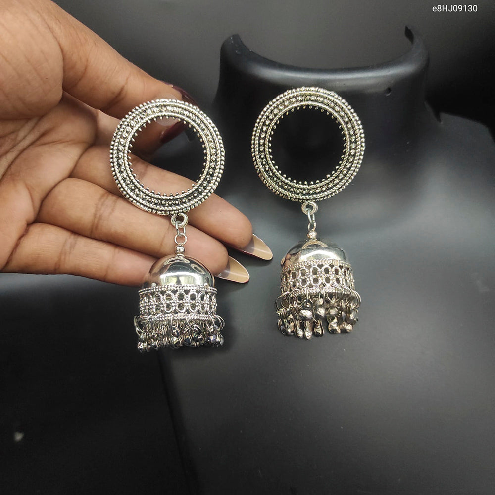 Heera Jewellers Oxidized Plated Jhumki Earrings - HJEar71