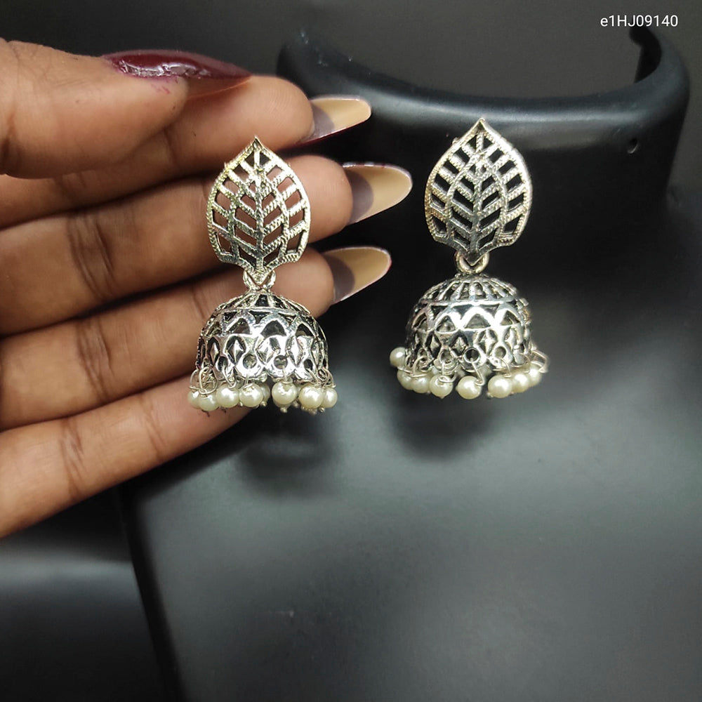 Heera Jewellers Oxidized Plated Jhumki Earrings - HJEar79