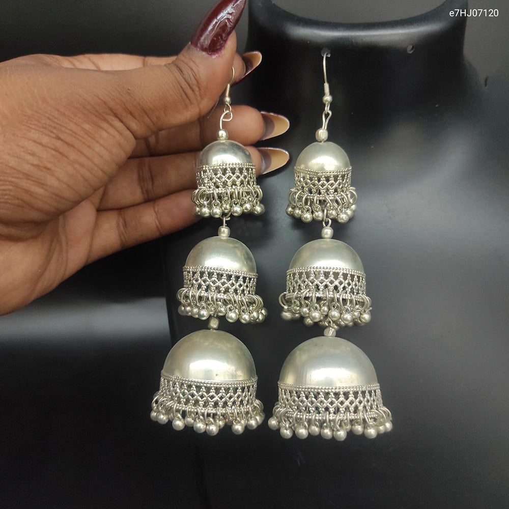 Heera Jewellers Oxidized Plated Jhumki Earrings - HJEar82