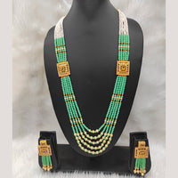 Heera Jewellers Gold Plated Pearl Multi Layer Long Necklace Set