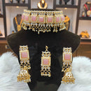 Heera Jewellers Gold Plated Kundan Stone & Pearl Choker Necklace Set