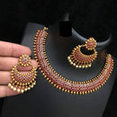 Heera Jewellers Gold Plated Pota Stone Choker Necklace Set