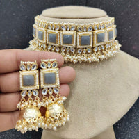 Heera Jewellers Gold Plated Kundan And Pearl Necklace Set