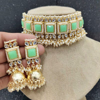 Heera Jewellers Gold Plated Kundan And Pearl Necklace Set