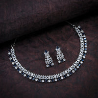 Heera Jewellers American Diamond Stylish Fancy Necklace Set