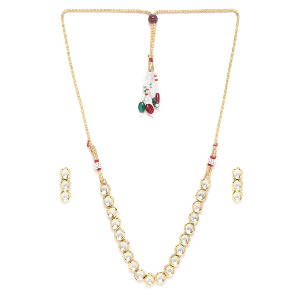 Heera Jewellers Gold Plated Kundan Stone Choker Necklace Set