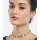 Heera Jewellers Gold Plated Kundan Stone Choker Necklace Set