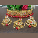 Heera Jewellers Gold Plated Kundan Stone & Beads Necklace Set