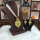 Heera Jewellers Gold Plated Austrian Stone & Pota Stone Moti Long Necklace Set