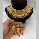 Heera Jewellers Gold Plated Kundan Stone & Beads Designer Choker Necklace Set