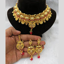 Heera Jewellers Gold Plated Kundan Stone & Beads Designer Choker Necklace Set