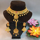 Heera Jewellers Gold Plated Ad Stone Designer Choker Necklace Set