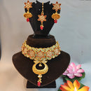 Heera Jewellers Gold Plated Ad Stone Designer Choker Necklace Set