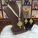 Heera Jewellers Gold Plated Austrian Stone & Pota Stone Moti Long Necklace Set