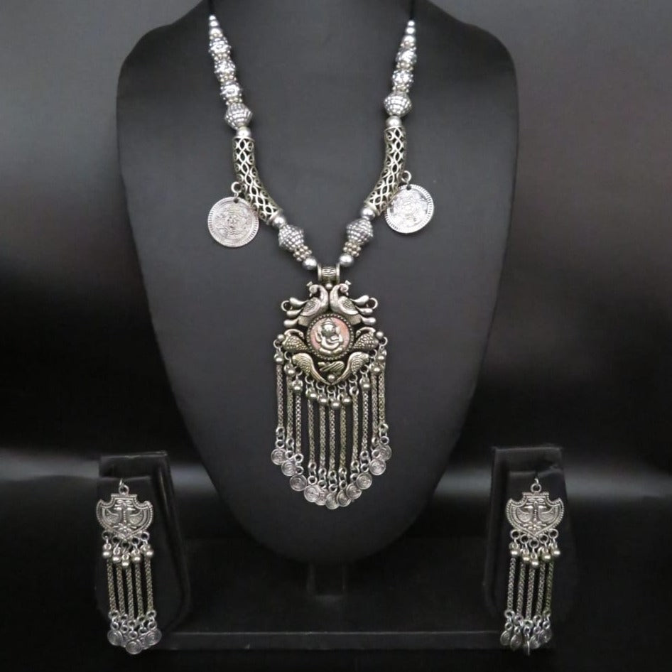 Heera Jewellers Navratri Special Oxidised Stylish Necklace Set