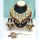 Heera Jewellers Gold Plated Kundan & Beads Designer Choker Necklace Set