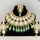 Heera Jewellers Gold Plated Kundan & Beads Designer Choker Necklace Set