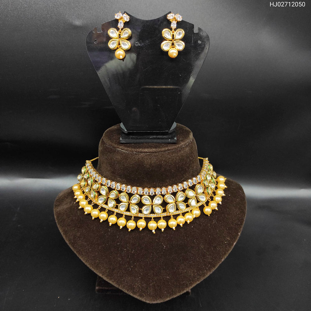 Heera Jewellers Kundan Stone Stylish Fancy Necklace Set